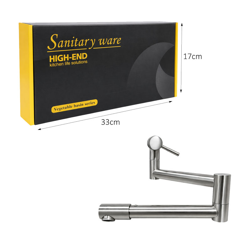 Sanitary Ware Αναδιπλούμενη Βρύση Τοίχου Κουζίνας Inox - Stainless Steel Wall Mounted Folding Kitchen Faucet Sanitary Ware - Image 2
