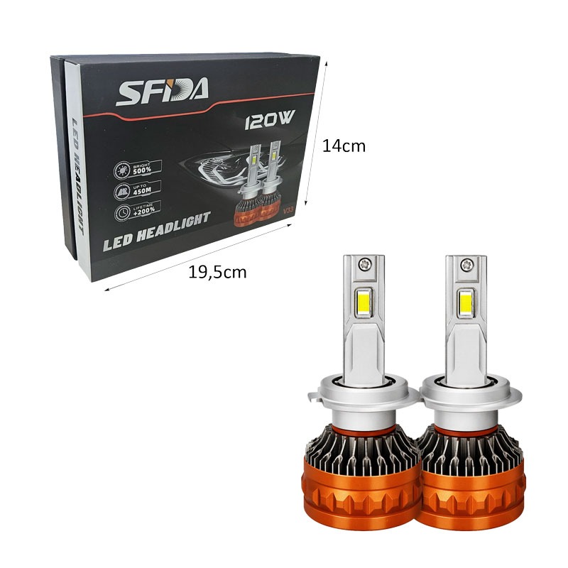 SFIDA Λάμπες Αυτοκινήτου LED H11 120W 12000 lumens Σετ 2 Τεμαχίων - H11 LED Car Headlight Bulbs - Image 3