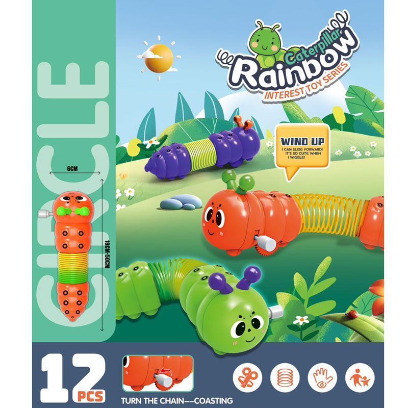 Παιχνίδι Κουρδιστή Κάμπια - Caterpillar Rainbow Interest Toy Series - Image 4
