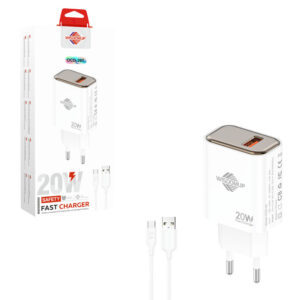 Wisdomup Φορτιστής Ταχείας Φόρτισης 20W USB-C με Καλώδιο USB-C σε Type-C OCD-29T - Fast Charger with USB-C to Type-C Cable - sukki.gr