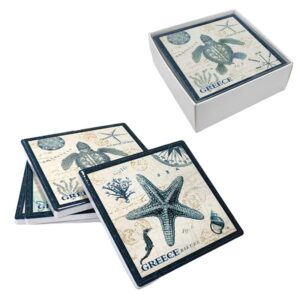 Σετ σουβέρ Greece 4τμχ - Coaster set 4pcs - sukki.gr