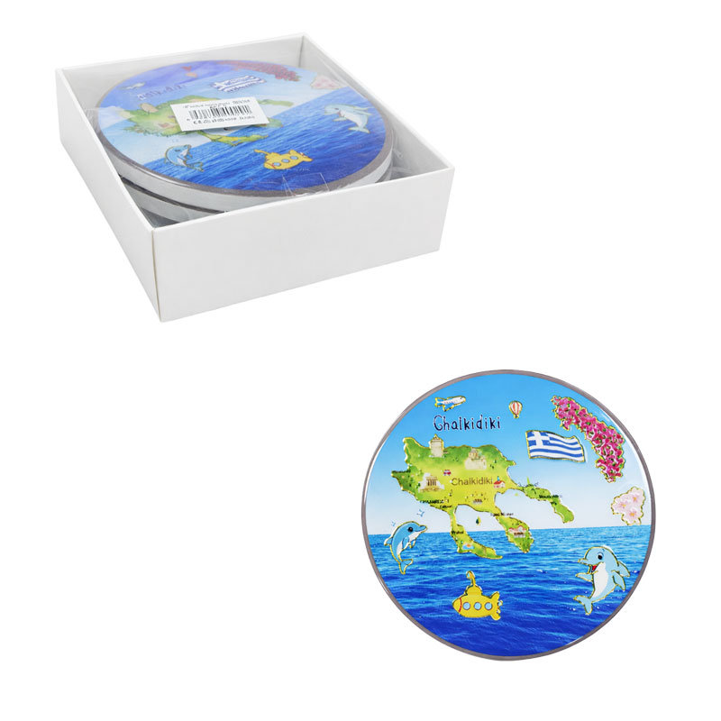 Σετ σουβέρ Chalkidiki 4τμχ - Coaster set 4pcs - sukki.gr