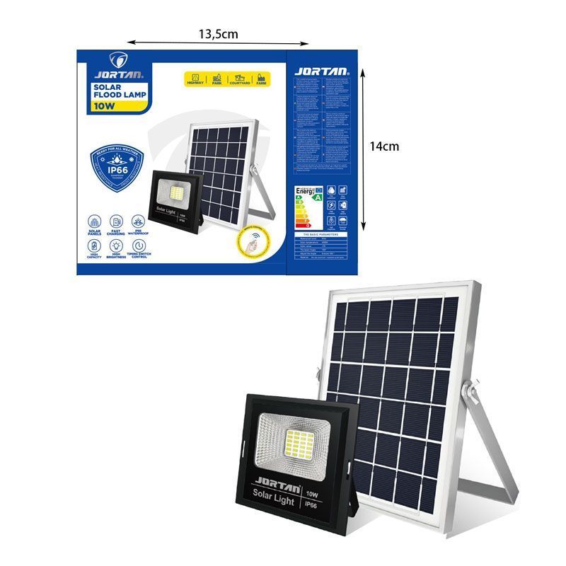 Jortan Ηλιακός Προβολέας Με Τηλεχειριστήριο LED 10W IP66- Solar Flood Lamp - Image 2
