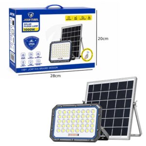 Alternative view of JORTAN Ηλιακός Προβολέας LED 1000W με Φωτοβολταϊκό Πάνελ, Τηλεχειριστήριο & IP66 - Solar LED Flood Light with Solar Panel