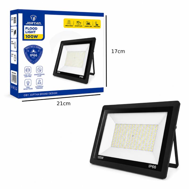 Jortan Προβολέας LED 100W Εξωτερικού Χώρου IP66 Αδιάβροχος - LED Flood Light - Image 2