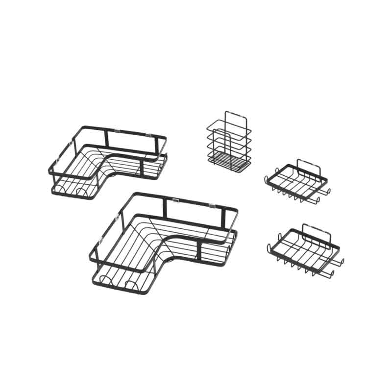 Σετ Γωνιακές Ραφιέρες Μπάνιου 5τμχ – Corner Shower Caddy - Image 2