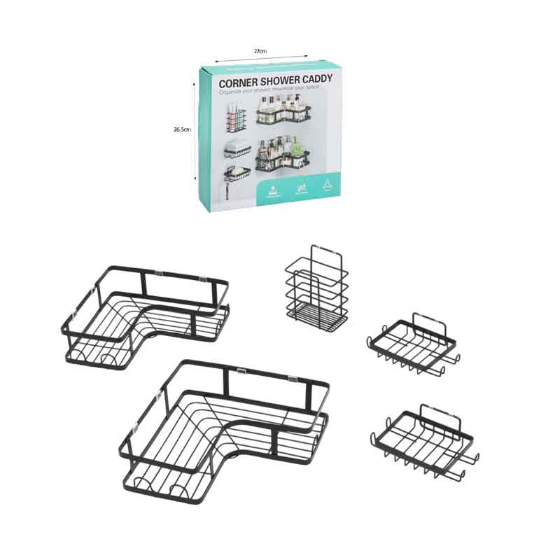 Σετ Γωνιακές Ραφιέρες Μπάνιου 5τμχ – Corner Shower Caddy - Image 7