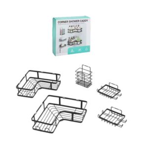Σετ Γωνιακές Ραφιέρες Μπάνιου 5τμχ – Corner Shower Caddy - sukki.gr