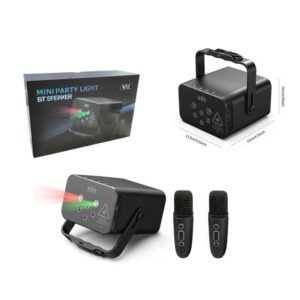Alternative view of Φορητό Ηχείο με Φώτα Πάρτι & Bluetooth + 2 Ασύρματα Μικρόφωνα – Mini Party Light BT Speaker V12