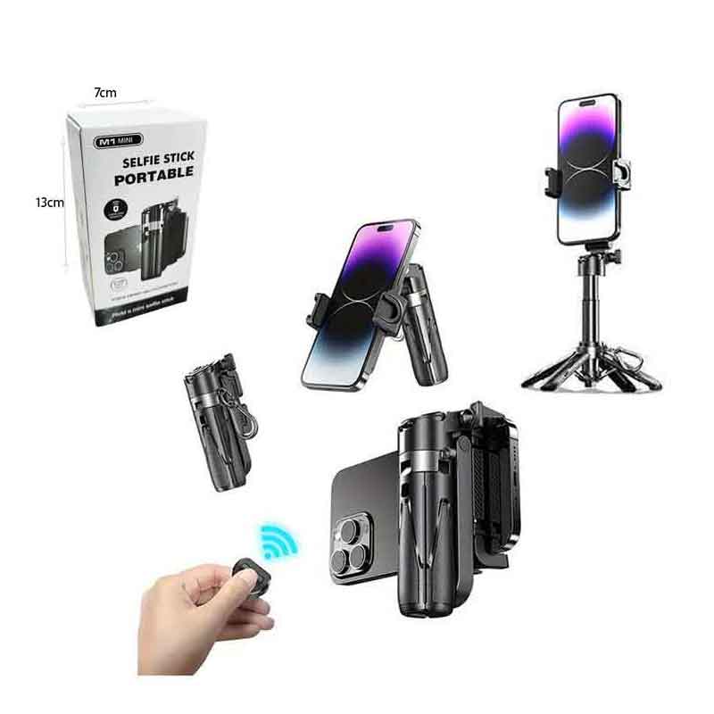 Πτυσσόμενο Mini Selfie Stick με Τρίποδο και Ασύρματο Τηλεχειριστήριο M1 Mini – Foldable Mini Selfie Stick with Tripod and Wireless Remote - Image 2