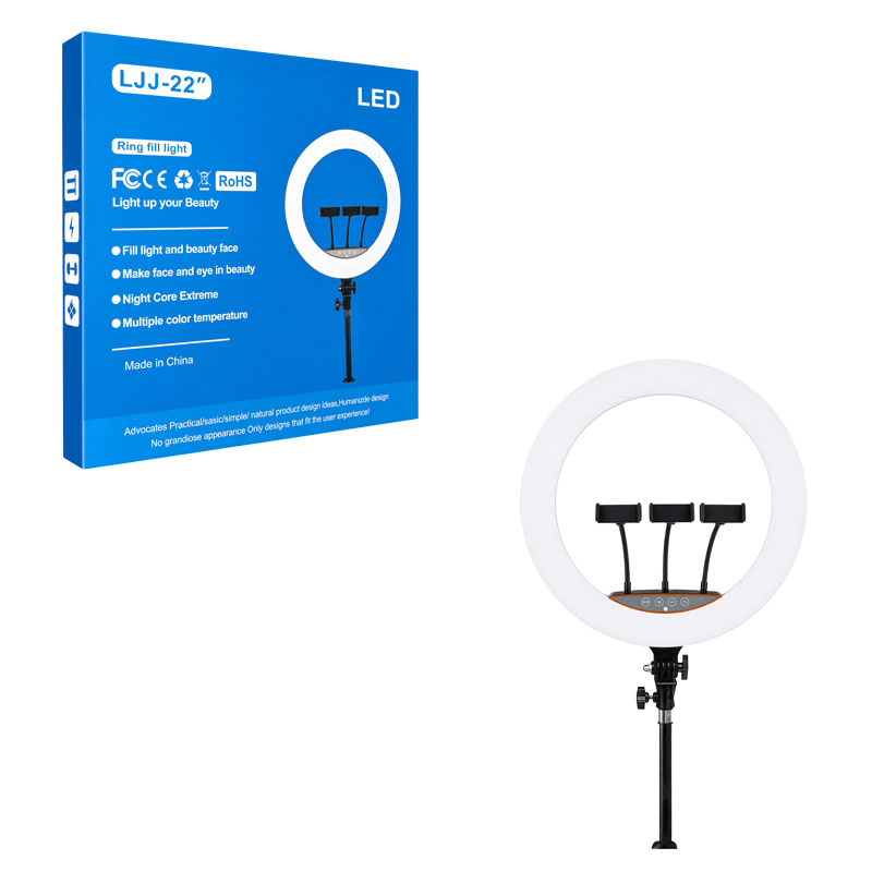 LED Ring Light 22" με 3 Βάσεις Κινητού LJJ-22 - LED Ring Light 22" with 3 Phone Holders - sukki.gr