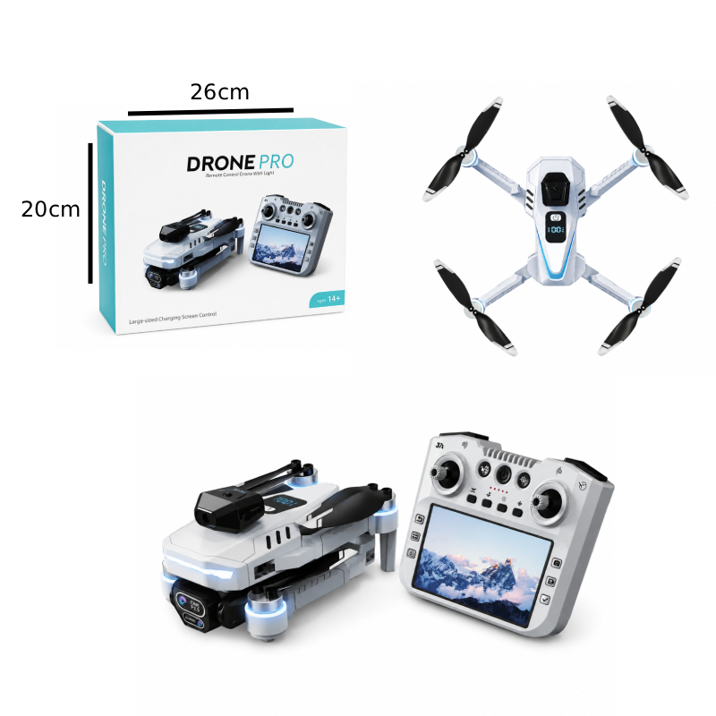 Πτυσσόμενο Drone Pro με Διπλή Κάμερα HD & Τηλεχειριστήριο με Οθόνη - Drone Pro Foldable HD Dual Camera with Screen Remote Controller - Image 4