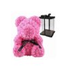 Αρκουδάκι από Τεχνητά Τριαντάφυλλα Ροζ 35cm - Teddy Bear Made of Artificial Roses Pink 35cm - sukki.gr