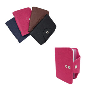 Θήκη Καρτών από Δερματίνη με Κούμπωμα – Faux Leather Card Holder with Snap Button - sukki.gr