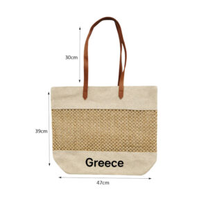 Alternative view of Ψάθινη Τσάντα Θαλάσσης Greece - Straw Beach Tote Bag