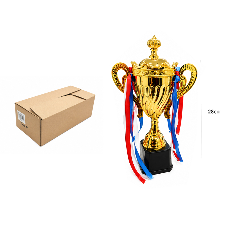 Κύπελλο Βράβευσης Χρυσό με Κορδέλες 28cm - Gold Trophy Cup with Ribbons 28cm - Image 2
