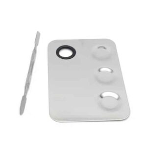 Παλέτα Ανάμειξης Μακιγιάζ Inox με Σπάτουλα - Stainless Steel Makeup Mixing Palette with Spatula - sukki.gr
