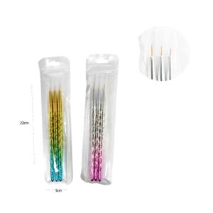 Alternative view of Σετ Πινέλα Νυχιών 3 Τεμαχίων για Nail Art – Nail Art Brush Set 3pcs