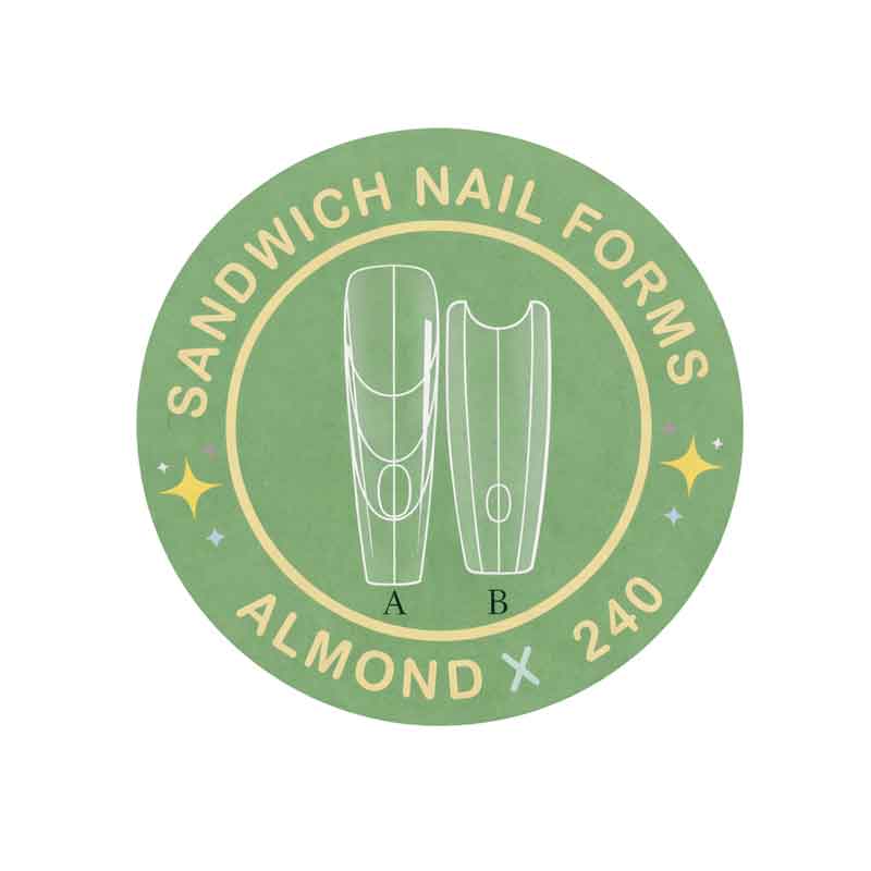 Τεχνητά νύχια - Φόρμες Νυχιών Sandwich Almond 240 Τεμαχίων σε Κουτί - Sandwich Nail Forms Almond 240pcs Box - Image 2