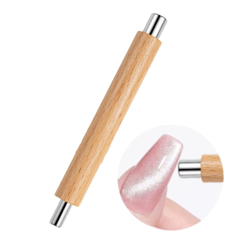 Μαγνητικό Εργαλείο Nail Art Cat Eye με Ξύλινη Λαβή - Cat Eye Nail Art Magnetic Tool with Wooden Handle - Image 2