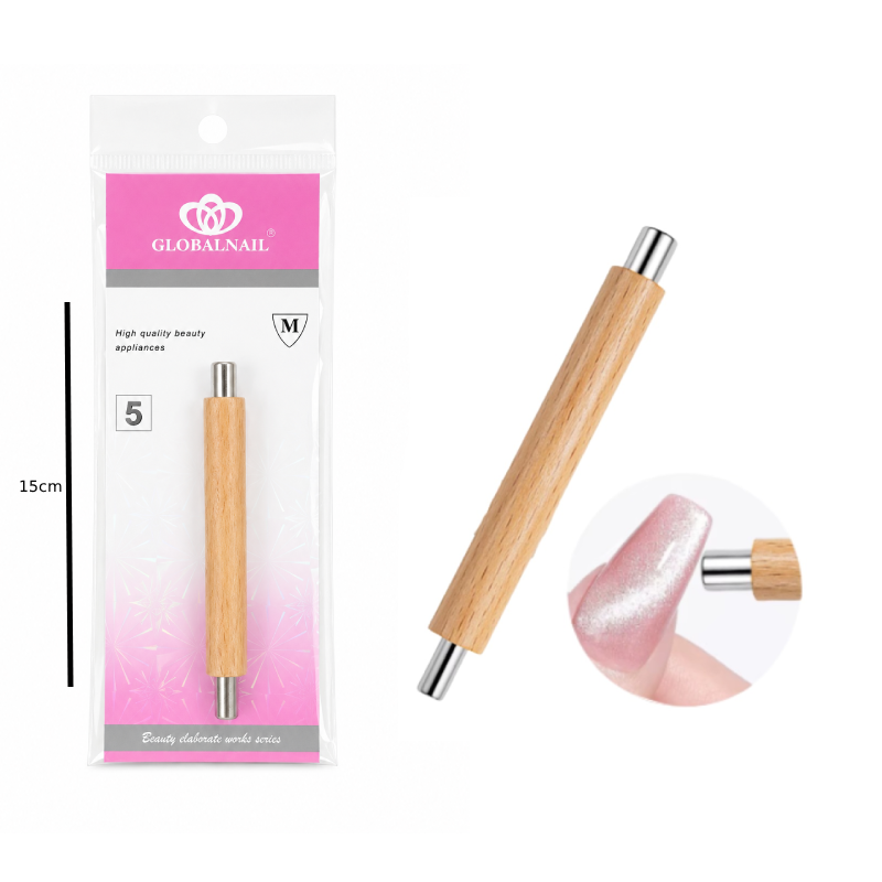 Μαγνητικό Εργαλείο Nail Art Cat Eye με Ξύλινη Λαβή - Cat Eye Nail Art Magnetic Tool with Wooden Handle - Image 3