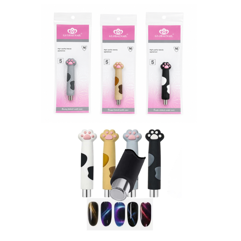 Globalnail Μαγνητικό Στυλό Nail Art Cat Eye με Σχέδιο Πατουσάκι - Cat Eye Nail Art Magnetic Pen Paw Design - sukki.gr