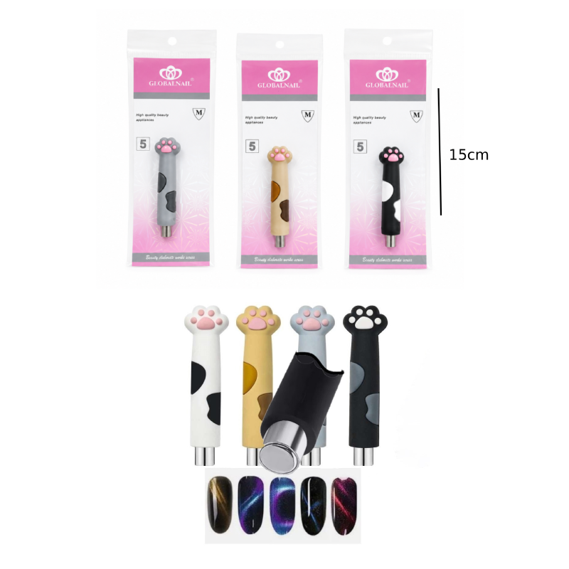 Globalnail Μαγνητικό Στυλό Nail Art Cat Eye με Σχέδιο Πατουσάκι - Cat Eye Nail Art Magnetic Pen Paw Design - Image 4