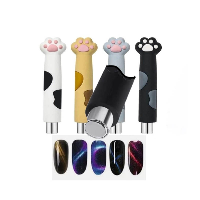 Globalnail Μαγνητικό Στυλό Nail Art Cat Eye με Σχέδιο Πατουσάκι - Cat Eye Nail Art Magnetic Pen Paw Design - Image 2