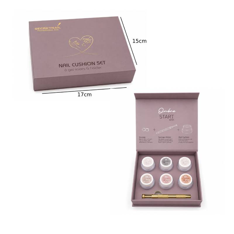 Σετ Gel Νυχιών Ombre με 6 Χρώματα & Εργαλείο Εφαρμογής - Ombre Nail Cushion Gel Set with 6 Colors & Applicator Tool - Image 3
