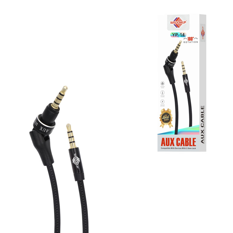 Wisdomup Καλώδιο Ήχου AUX 3.5mm με Περιστρεφόμενο Βύσμα YP-14 - AUX Audio Cable 3.5mm with Rotating Plug - sukki.gr