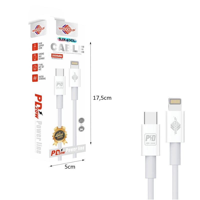 Wisdomup Καλώδιο Φόρτισης Type-C σε Lightning SJX-43CL - Type-C to Lightning Charging Cable - Image 2