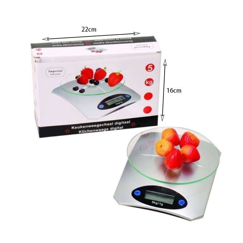 Imperial Ψηφιακή Ζυγαριά Κουζίνας 1gr/5kg Ασημί - Digital kitchen scale - Image 4