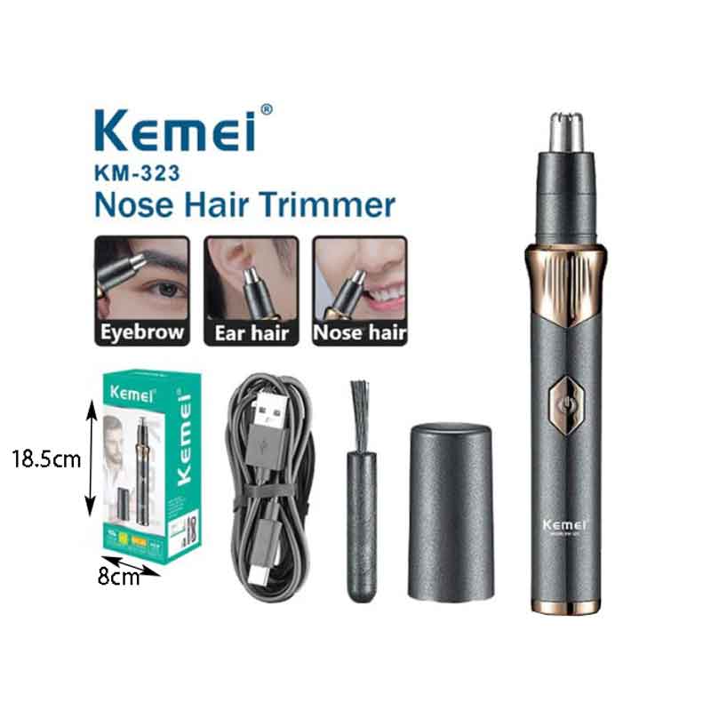 Kemei Κουρευτική Μηχανή Μύτης - Ξυριστική Μηχανή Προσώπου Επαναφορτιζόμενη KM-323 - Professionak Nose Trimmer - Image 2