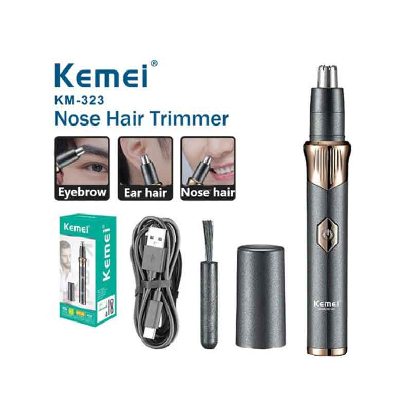 Kemei Κουρευτική Μηχανή Μύτης - Ξυριστική Μηχανή Προσώπου Επαναφορτιζόμενη KM-323 - Professionak Nose Trimmer - sukki.gr