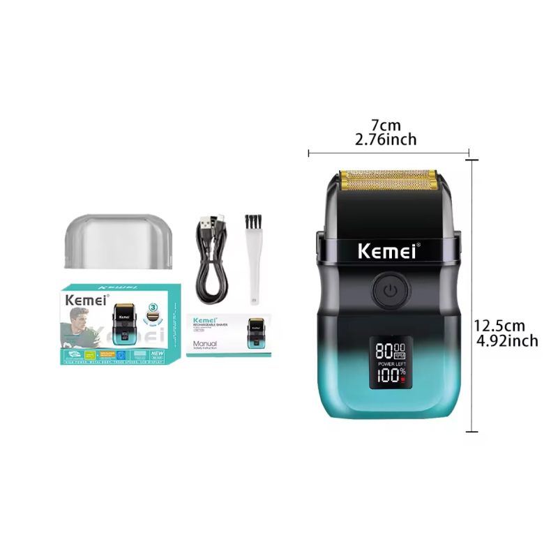 Kemei Ξυριστική Μηχανή Foil Επαναφορτιζόμενη με LED Οθόνη KM-T420 - Rechargeable Foil Shaver with LED Display - Image 5
