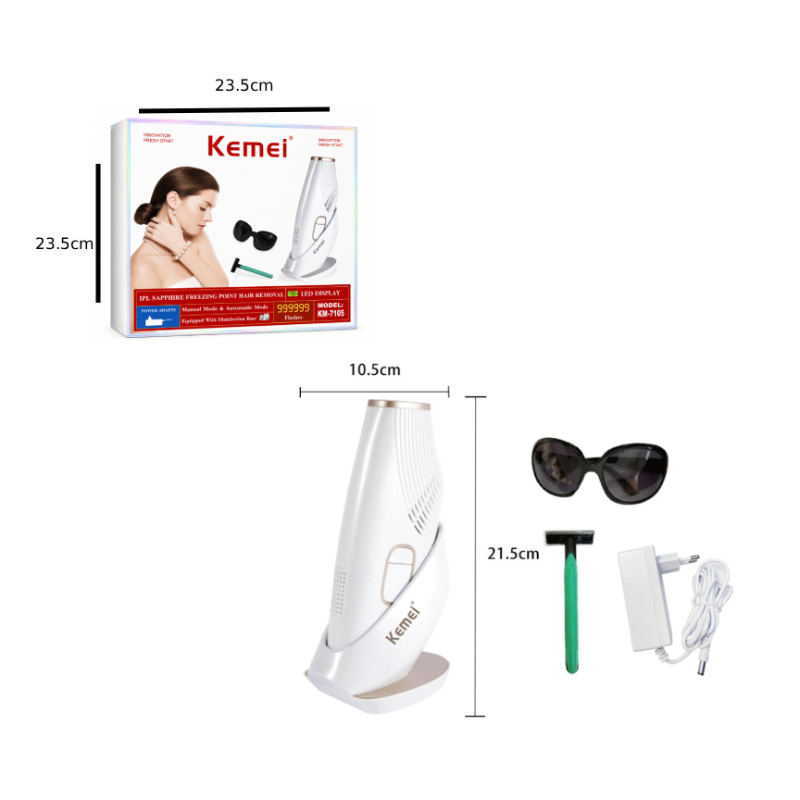 Συσκευή Αποτρίχωσης IPL Kemei KM-7105 με Τεχνολογία Sapphire Cooling - Kemei KM-7105 IPL Hair Removal Device with Sapphire Cooling - Image 6