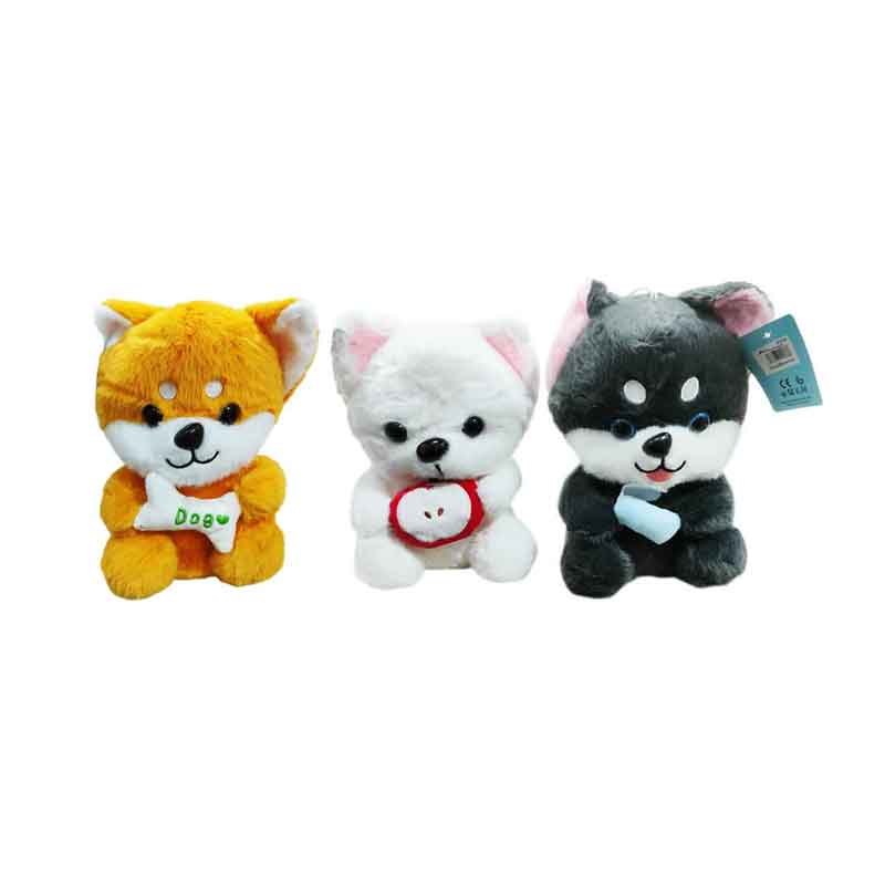 Λούτρινο Αρκουδάκι Σκυλάκι με Κόκαλο - Dog Plush Toy with Bone - sukki.gr
