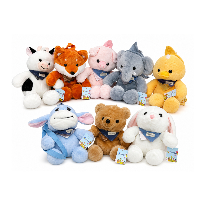Παιδικό Λούτρινο Σακίδιο Πλάτης Ζωάκια 36cm - Kids Plush Animal Backpack 36cm - Image 2