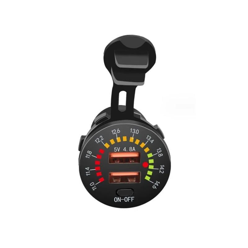 Φορτιστής Αυτοκινήτου USB Βολτόμετρο 5V 4.8A A103 - Car USB Charger - Image 3