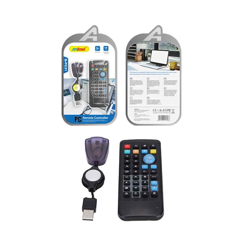 Andowl Τηλεχειριστήριο Υπολογιστή με USB Δέκτη Q-PC31 - PC Remote Controller with USB Receiver - sukki.gr