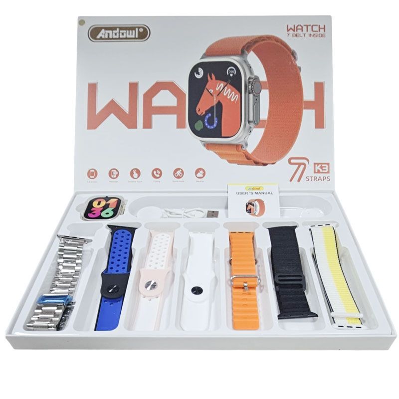 Andowl K3 Έξυπνο Ρολόι με 7 Λουράκια - Smartwatch with 7 Straps - Image 2