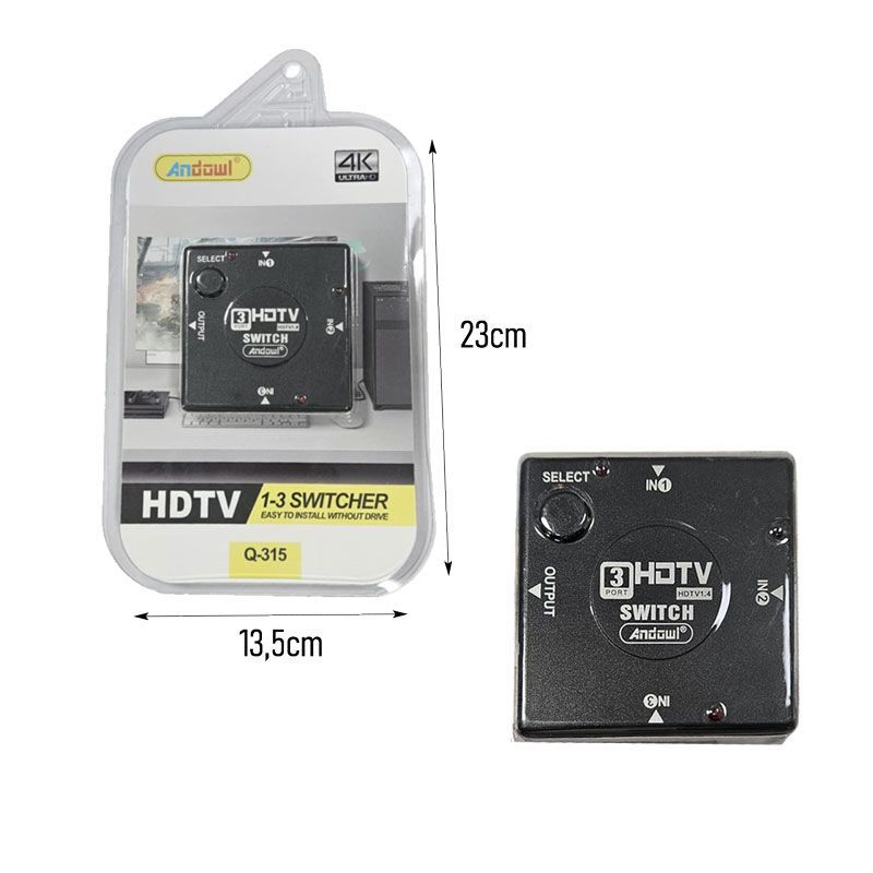 Andowl Διακόπτης HDMI 3 Θυρών 4K Q-315 - HDTV 1-3 Switcher - Image 2