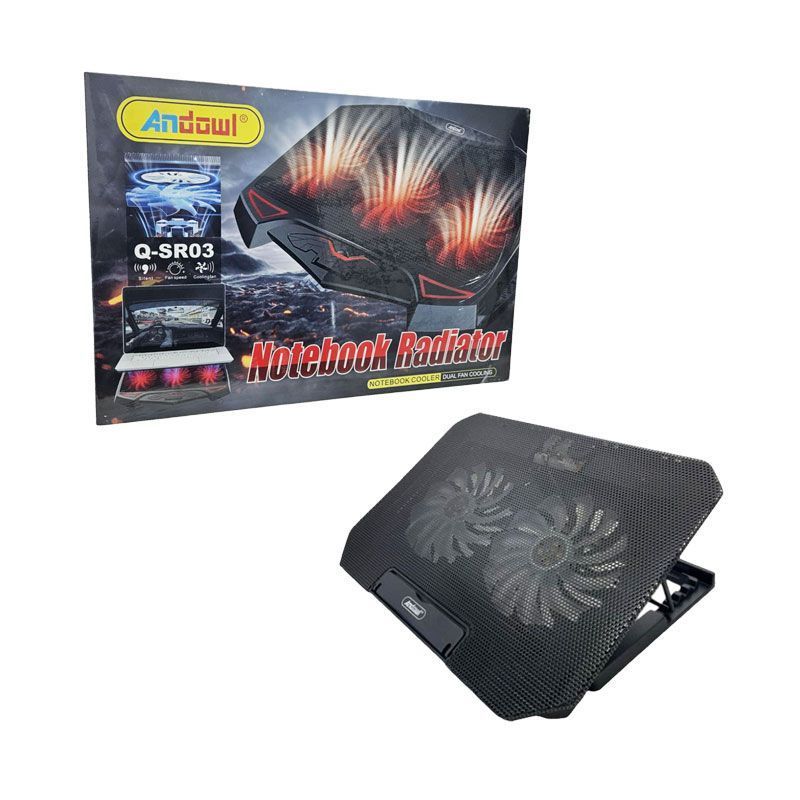 Andowl Βάση Ψύξης Laptop με Διπλούς Ανεμιστήρες LED Q-SR03 - Notebook Radiator - sukki.gr