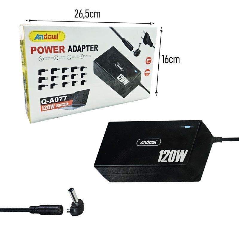 Andowl Φορτιστής Laptop Universal 120W με Αντάπτορες Q-A077 - Power Adapter - Image 4