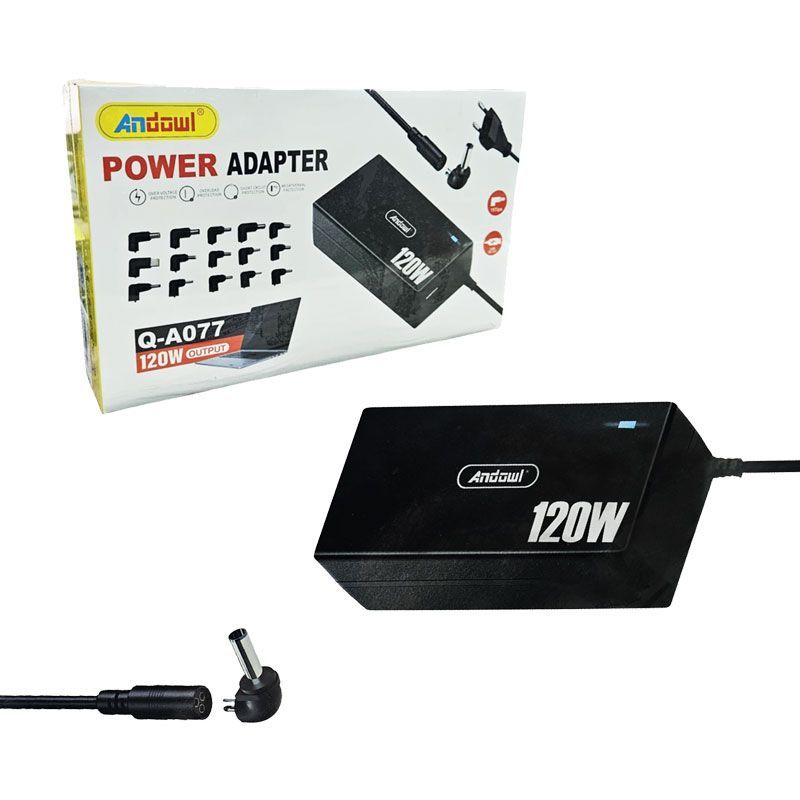Andowl Φορτιστής Laptop Universal 120W με Αντάπτορες Q-A077 - Power Adapter - sukki.gr