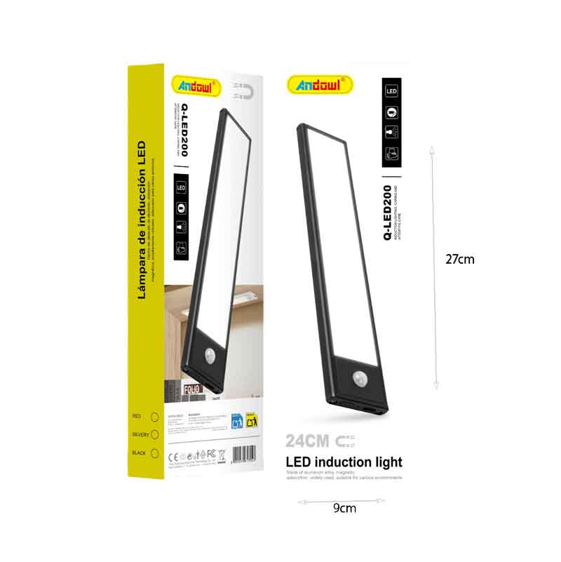 Andowl LED Φωτιστικό Ντουλαπιού με Αισθητήρα Κίνησης 24cm Q-LED200 - USB Rechargeable LED Induction Light - Image 2