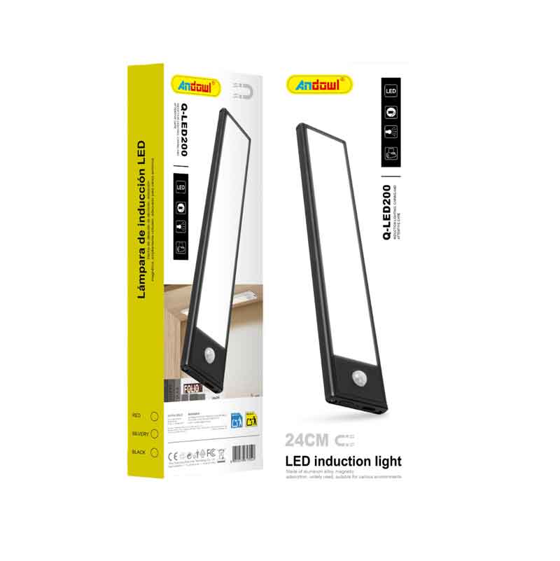 Andowl LED Φωτιστικό Ντουλαπιού με Αισθητήρα Κίνησης 24cm Q-LED200 - USB Rechargeable LED Induction Light - sukki.gr