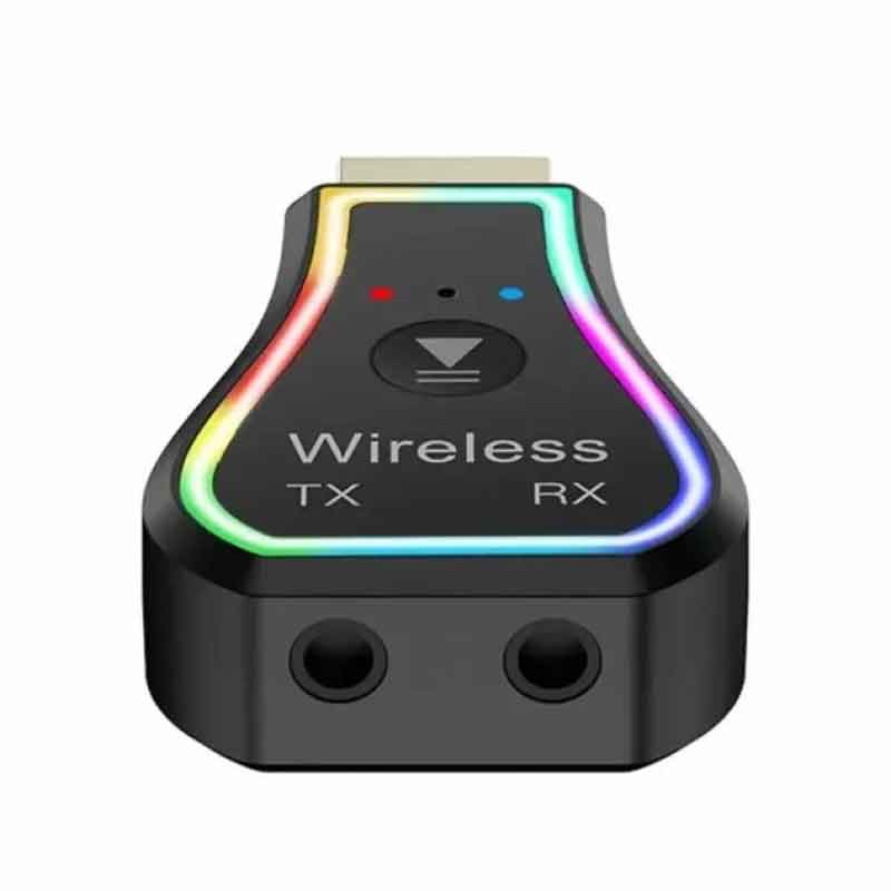 Andowl Ασύρματο Bluetooth audio Transmitter και Receiver USB μαύρο με RGB LED φωτισμό Q-TR31 - Wireless Audio Transmitter / Receiver - Image 3