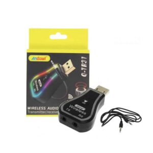 Andowl Ασύρματο Bluetooth audio Transmitter και Receiver USB μαύρο με RGB LED φωτισμό Q-TR31 - Wireless Audio Transmitter / Receiver - sukki.gr