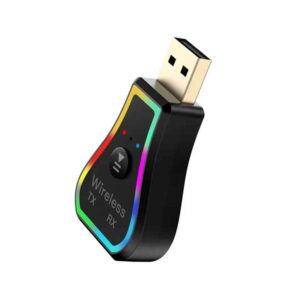 Alternative view of Andowl Ασύρματο Bluetooth audio Transmitter και Receiver USB μαύρο με RGB LED φωτισμό Q-TR31 - Wireless Audio Transmitter / Receiver